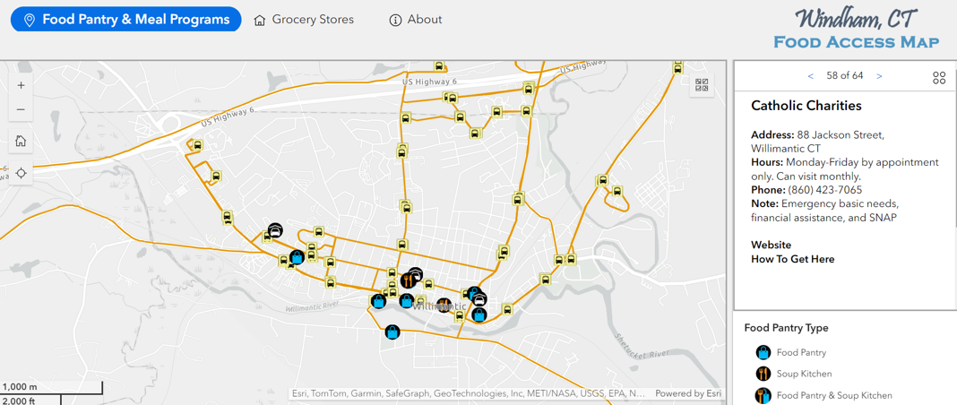 Screensho showing the Food Access Map.